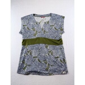 The North Face VaporWick  Floral T Shirt Short Sleeve  Olive Green  Size L